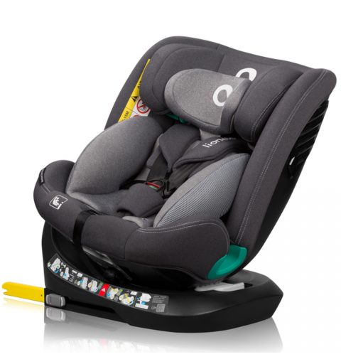 Lionelo Bastiaan one i-Size - obrotowy fotelik samochodowy 0-36 kg | Grey Stone